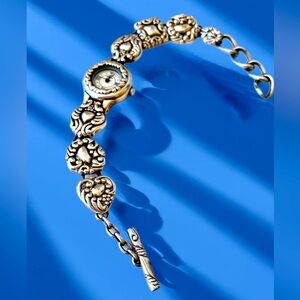 Brighton Florence Silver Watch silver plated design on the band.  New battery